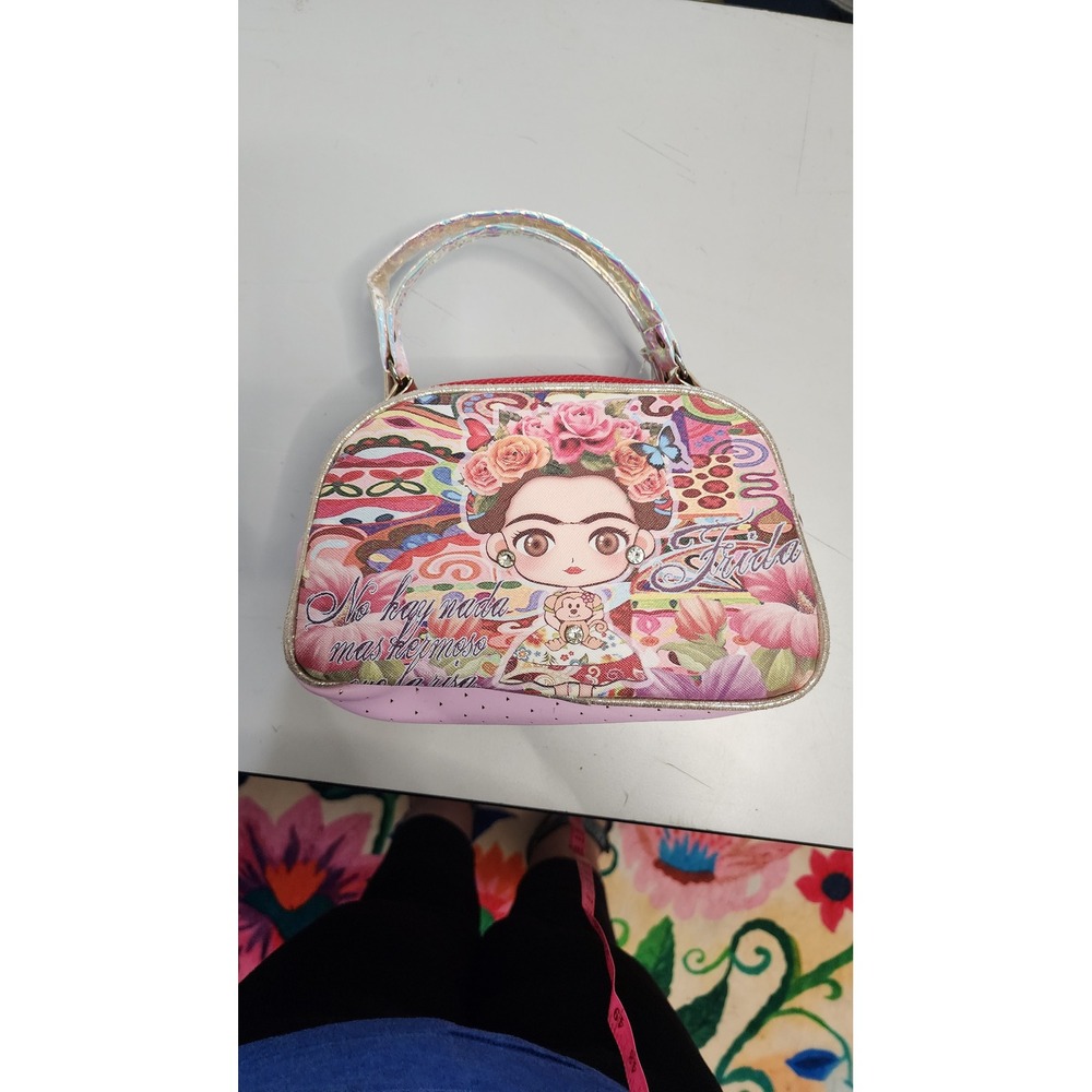 Frida Kahlo Graphic Satchel Bag Women Small Multicolor Excellent